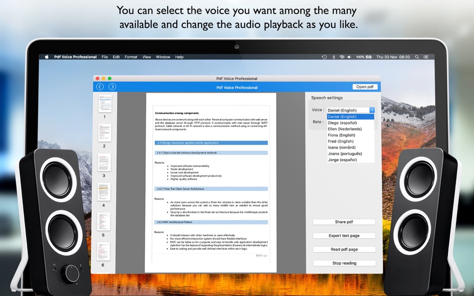 #2. PDF Voice - voice reader (macOS) 由: Giacomo Guglielmi