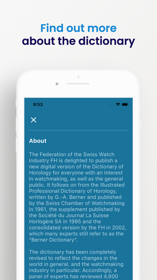 #5. Dictionary of Horology (iOS) 由: Fédération de l'industrie horlogère suisse FH