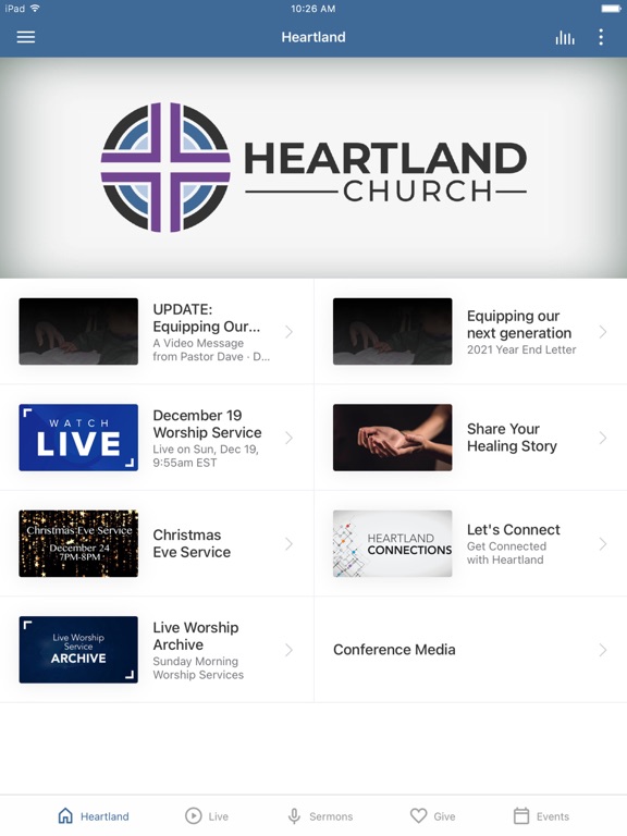 Heartland Church Fort Wayne iPad screenshot 1 - Lifestyle app