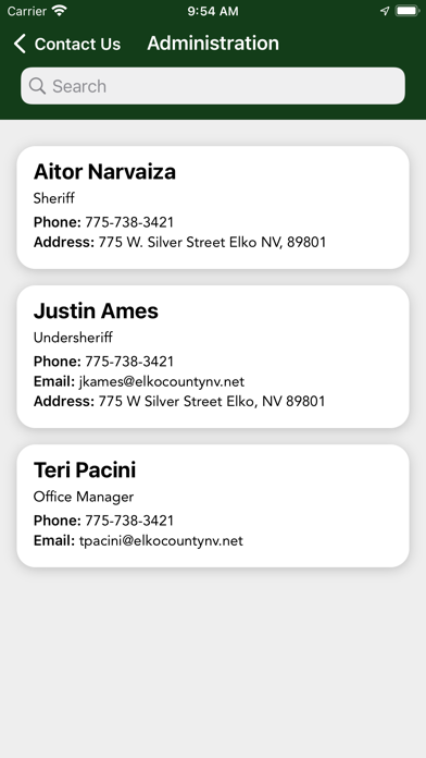 Elko County Sheriff's Office Screenshot