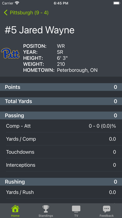 Pitt Football Screenshot