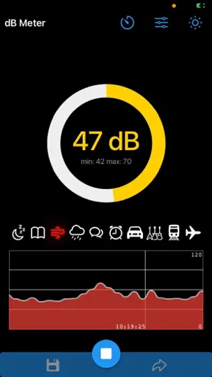 Captura de pantalla de DBMeter - Sonometro en iPhone 1