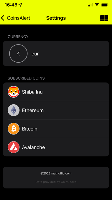 CoinsAlert Screenshot
