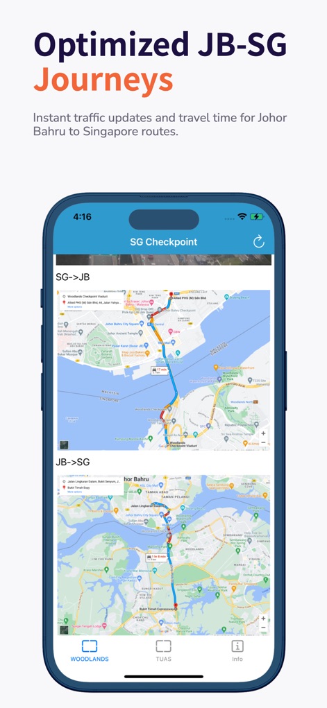 SG Checkpoint - Traffic Timing - Travel App | MWM