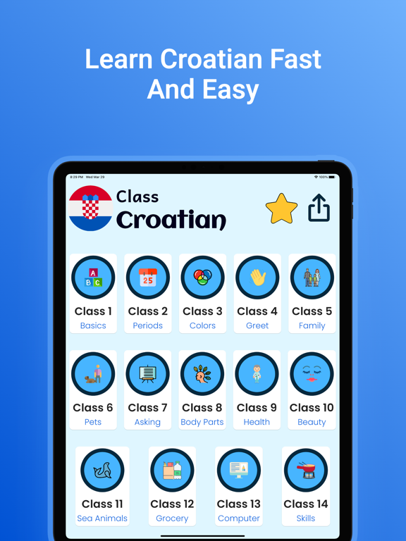 Croatian Learn For Beginners iPad screenshot 1 - Reference app