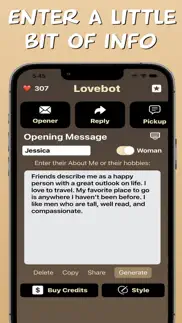 ai text response lovebot aura iphone screenshot 1