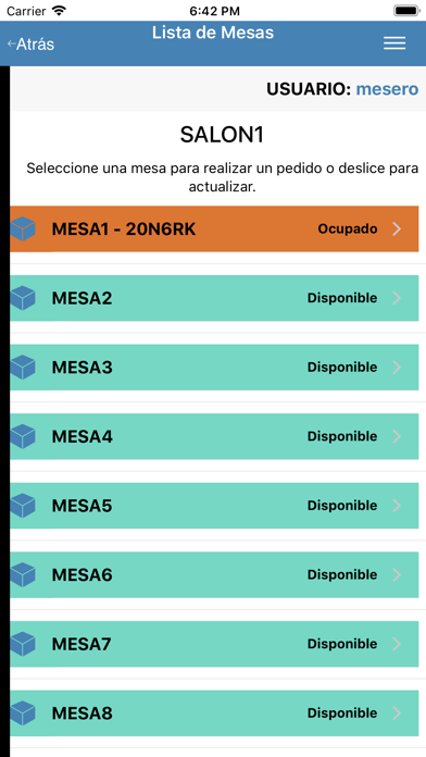 Restopedia mesero Screenshot