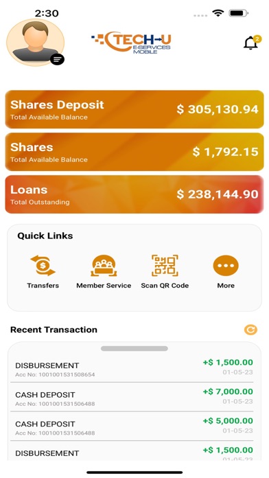 TECH->U E-Services Mobile App Screenshot