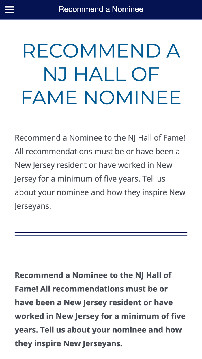 NJ Hall of Fame