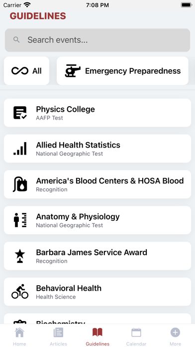 Ohio HOSA Screenshot