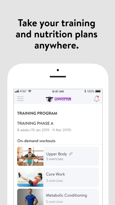 Champion Fitness Screenshot