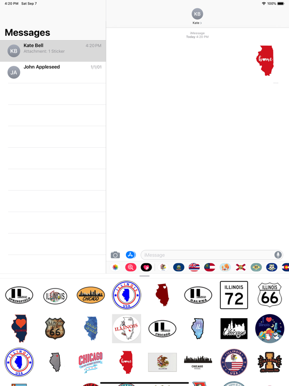 Screenshot #6 pour Illinois emoji - USA stickers
