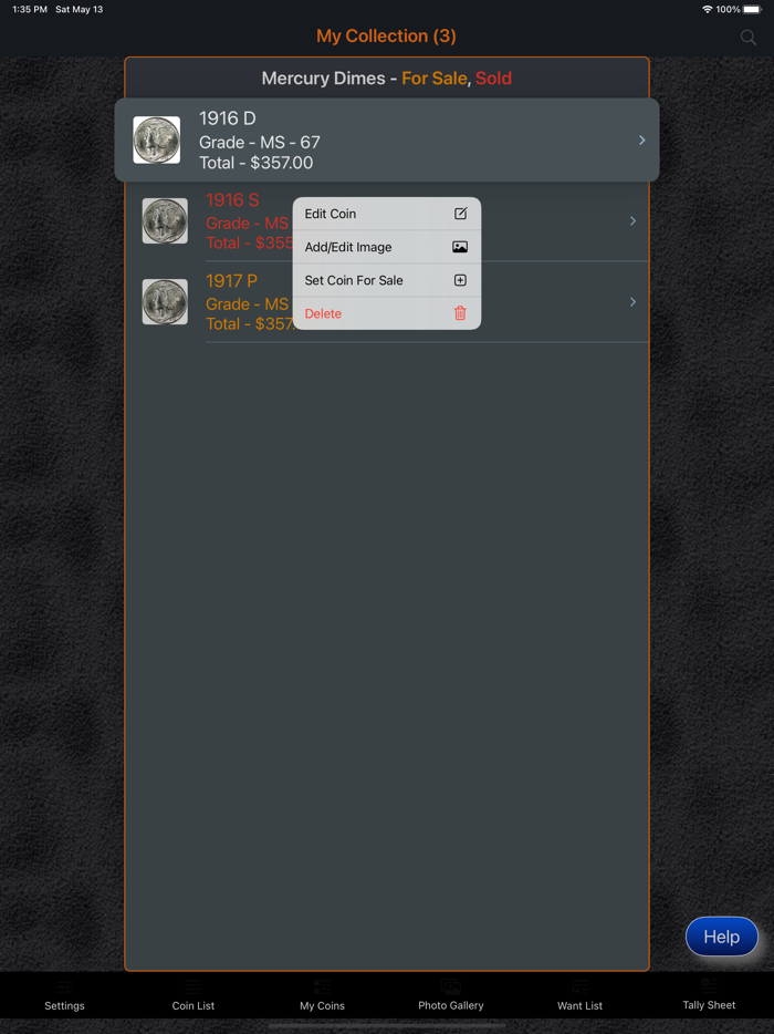 Mercury Dime Collection