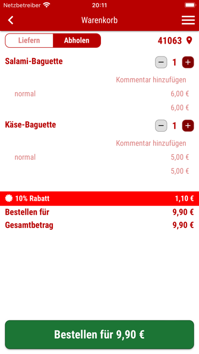 Pizzeria Venezia Lieferservice Screenshot