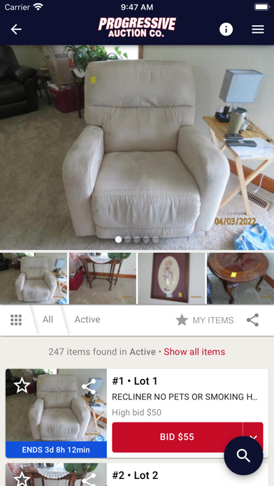 Progressive Auctions Screenshot