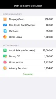 debt to income calculator iphone screenshot 1