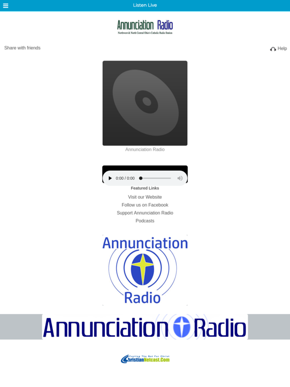 Annunciation Radio Toledo iPad screenshot 3 - Entertainment app