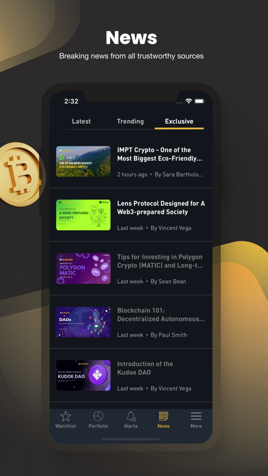 #9. Crypto Tracker by BitScreener (iOS) 由: BITSCREENER PTE. LTD.