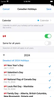 canadian holidays iphone screenshot 2