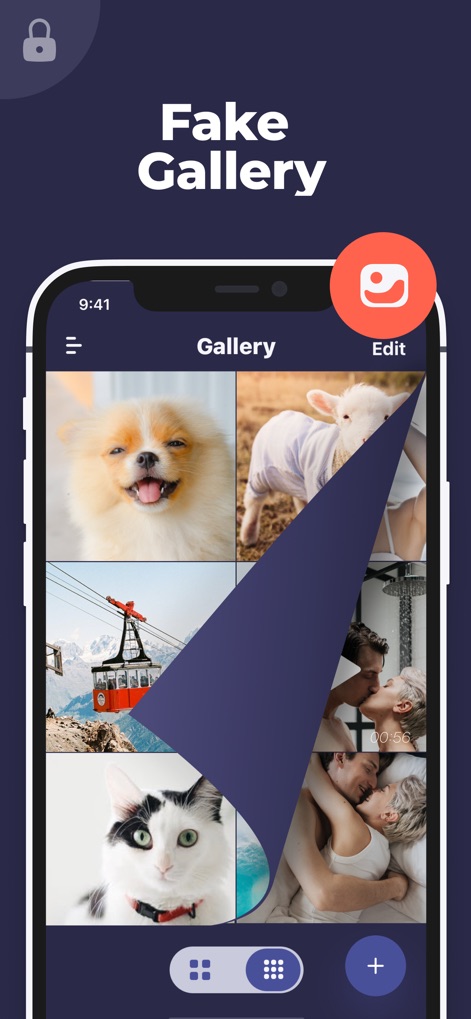 Secret Calculator Photo Vault+ - Die App verfügt über eine Premium-Funktion einer Fake-Galerie, die harmlose Bilder zeigt, während eine Gestensteuerung oder ein spezieller Zugangsweg die echten, privaten Inhalte enthüllt.