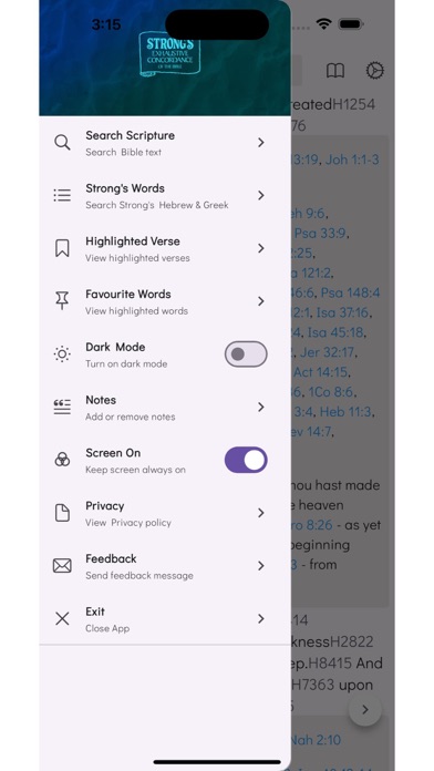 Strongs Bible Concordance Screenshot