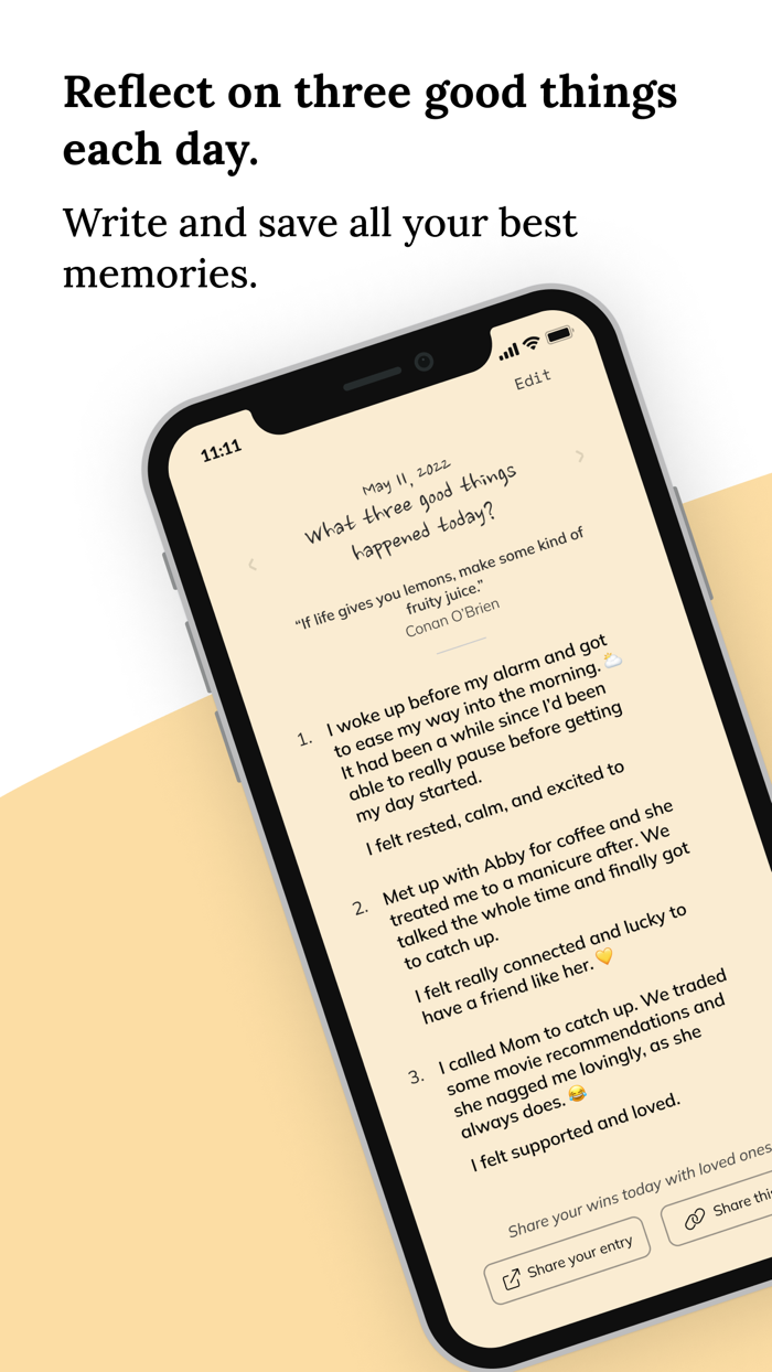 3 Good Things self care diary