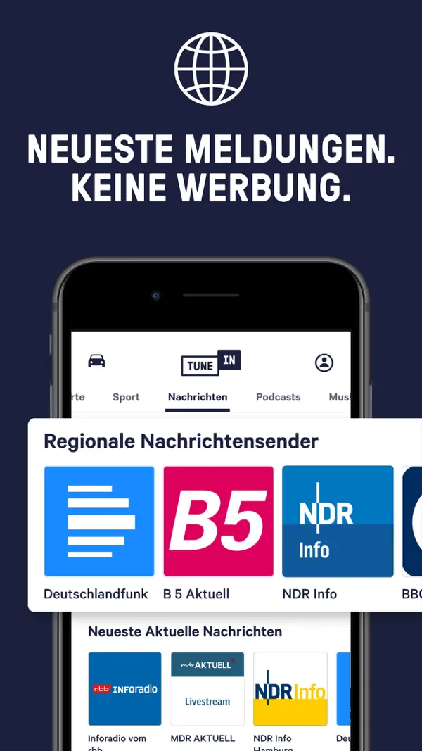 TuneIn Radio: FM Musik & Sport, Screenshot 3