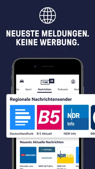 Screenshot von TuneIn Radio: FM Musik & Sport auf dem iPhone 3