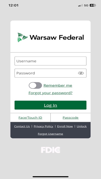 Warsaw Federal Mobile Banking Screenshot