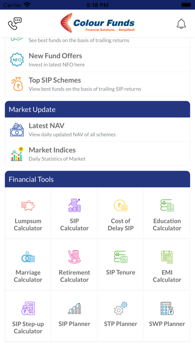 Colour Funds Mutual Funds Screenshot