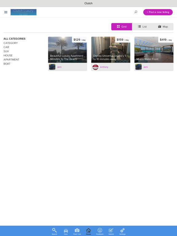 Clutch Luxury iPad screenshot 4 - Travel app