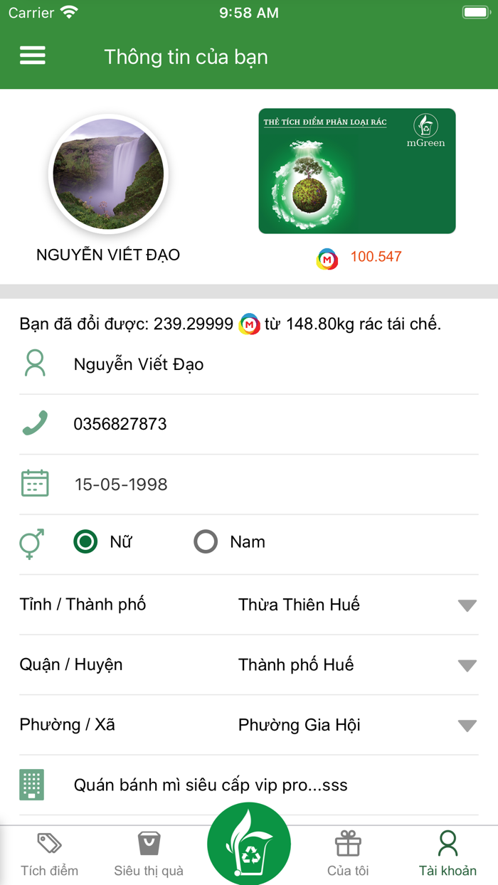 mGreen - Phân loại rác