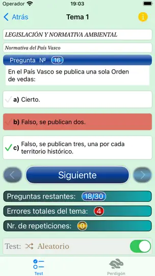 Captura de pantalla de Test Caza Pais Vasco en iPhone 6
