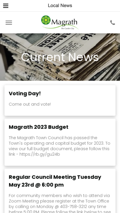 Town of Magrath App Screenshot