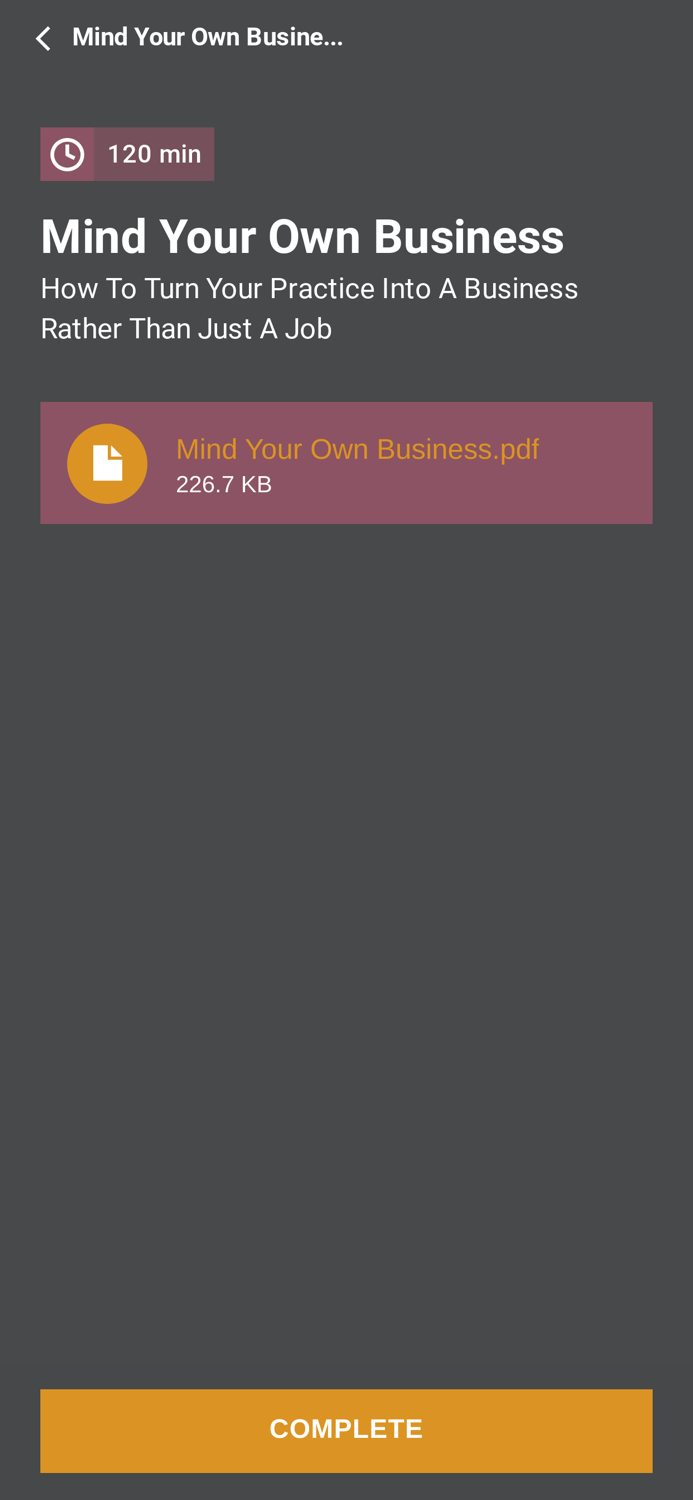 MYOB - Mind Your Own Business