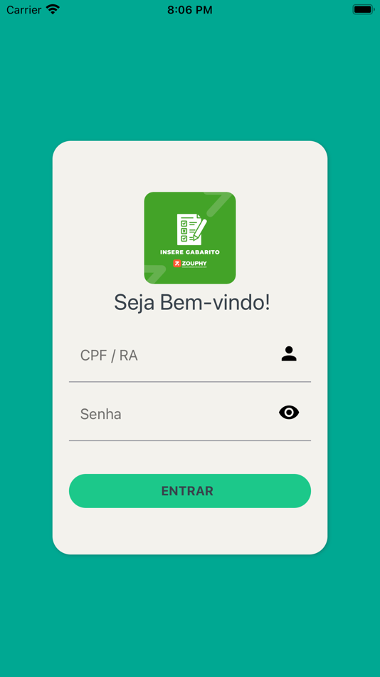 #1. Zouphy Insere Gabarito (iOS) Ved: Zouphy Tecnologia
