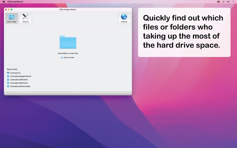 Disk Usage Report - 1.1.1 - (macOS)