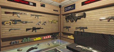 Crime Auto - Discover diverse weapon options and inspect the realistic weapon models available for purchase.