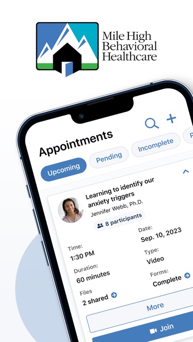 MHBHC Client Portal iPhone screenshot 1 - Medical app
