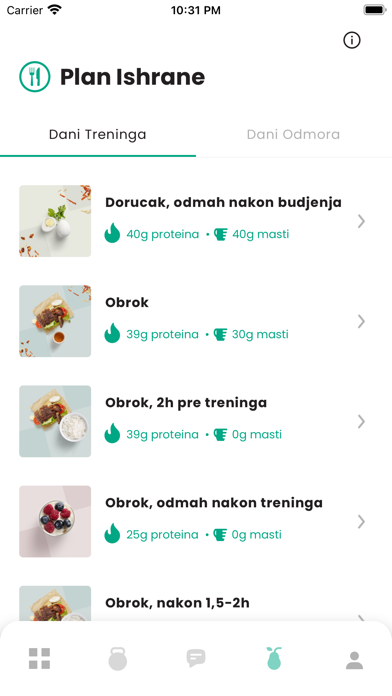 MS Fitness App Screenshot