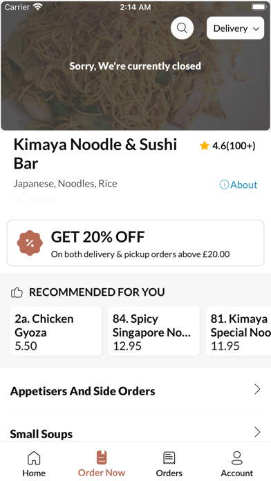 Kimaya Noodle & Sushi Bar Screenshot