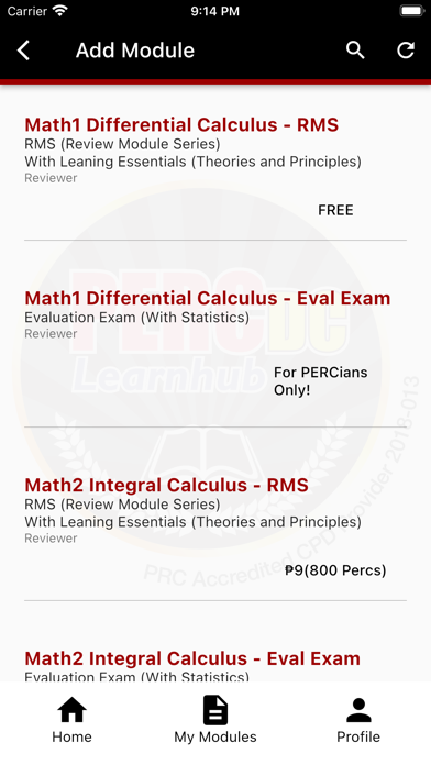 Exam Reviewer Portal (PercApp) Screenshot