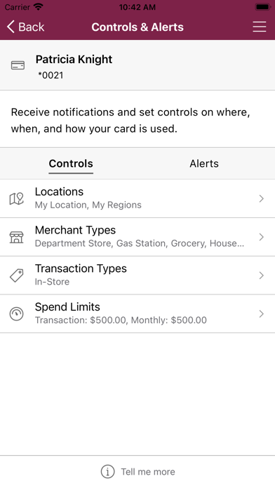 MembersOwn CU CardControl Screenshot