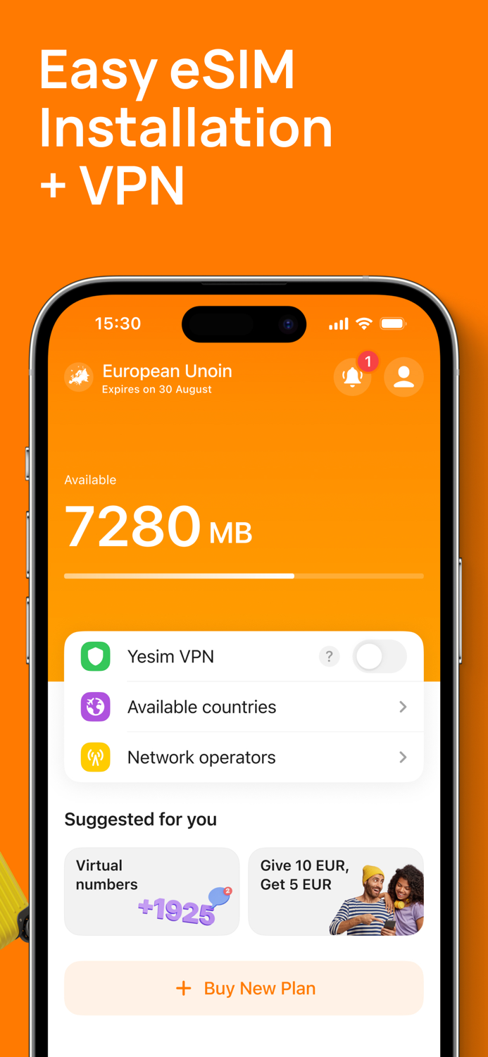 Yesim eSIM virtual 2nd line