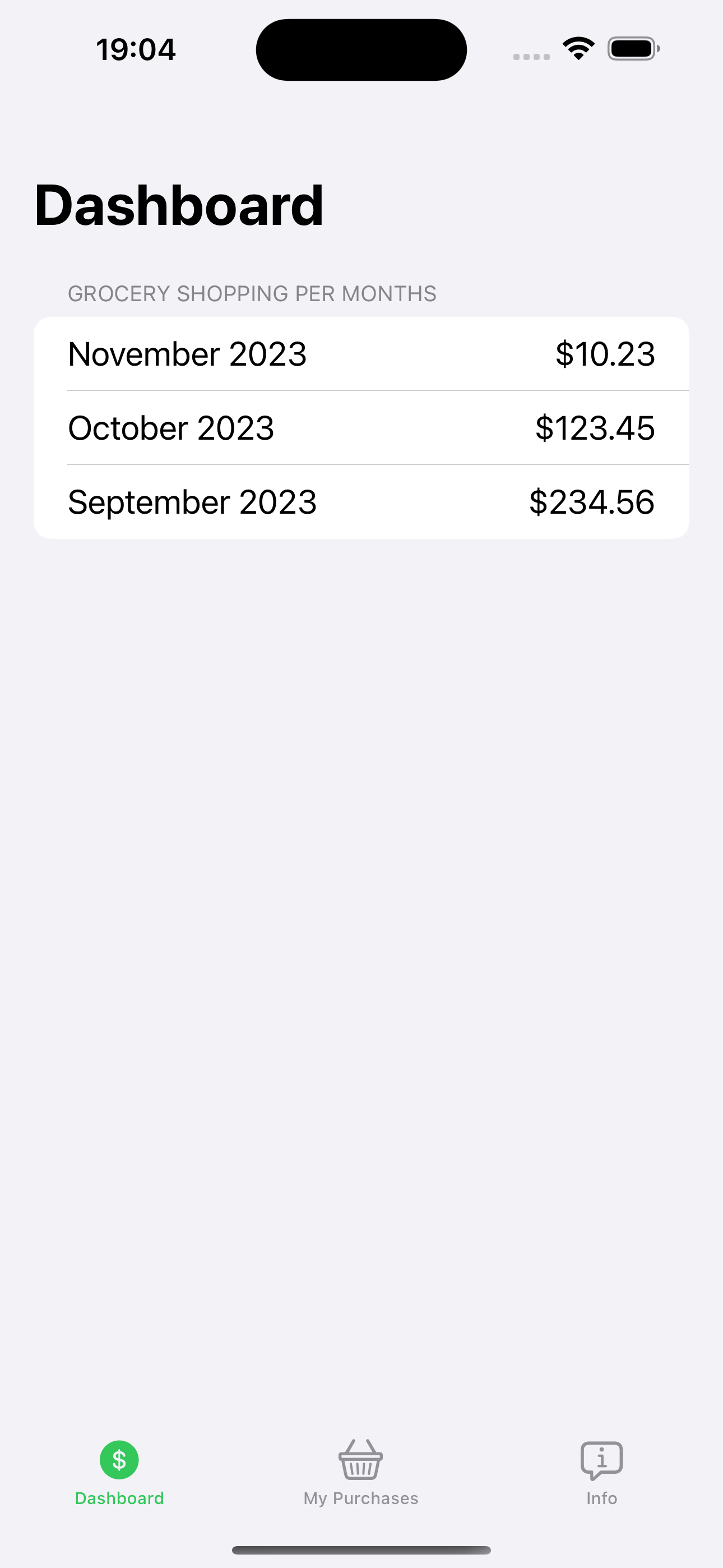 My Grocery Tracker