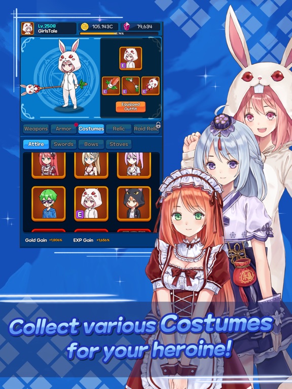 Girls Tale: Idle Action RPG iPad screenshot 5 - Games app