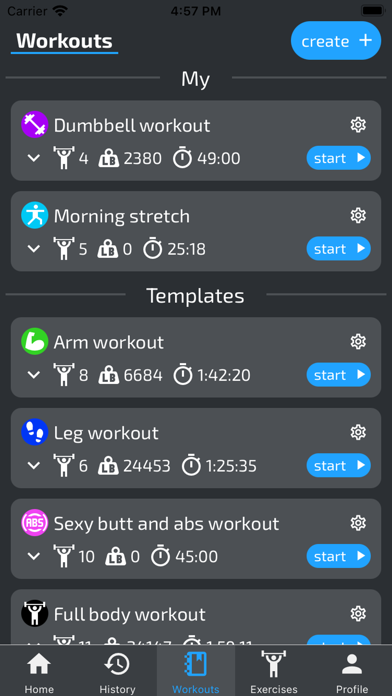 Workout planner. Home & Gym Screenshot