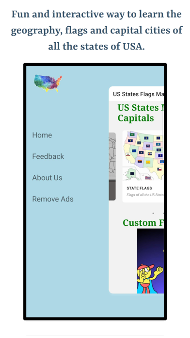US States Flags Capitals Screenshot