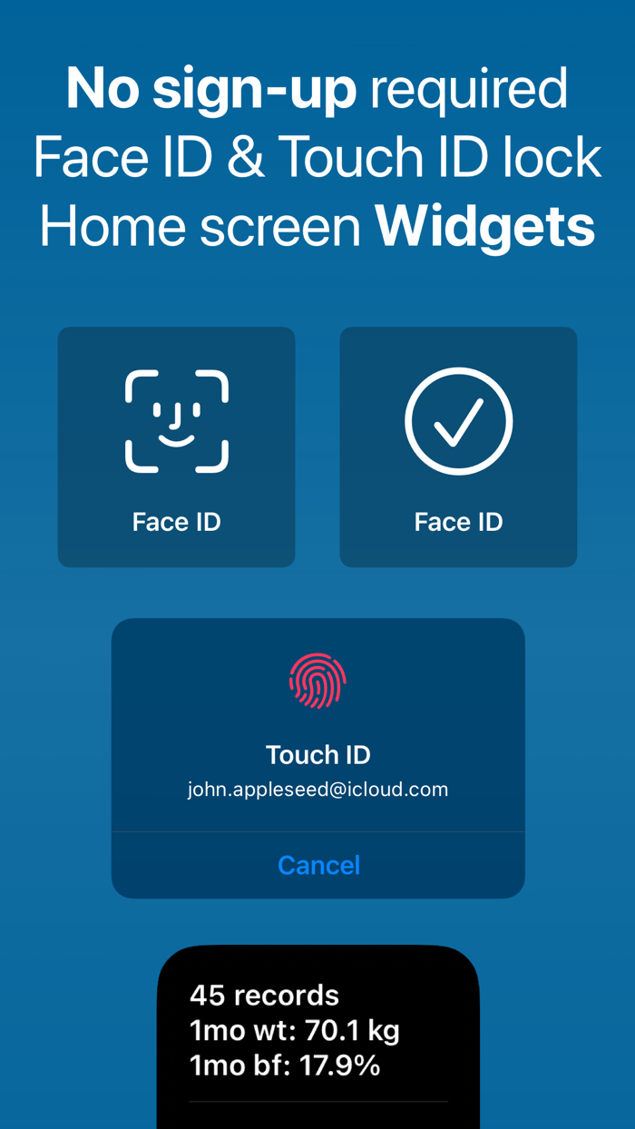 Weight Body Fat and BMI Tracker