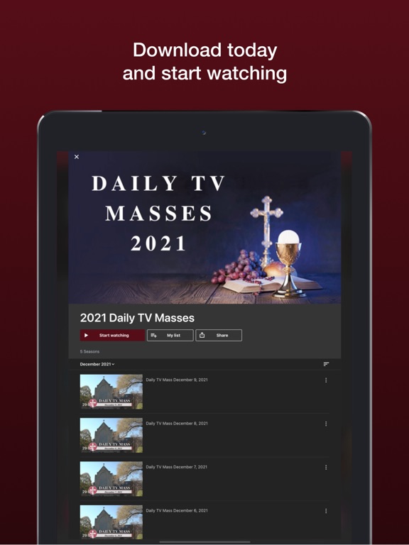 Daily TV Mass iPad screenshot 4 - Lifestyle app